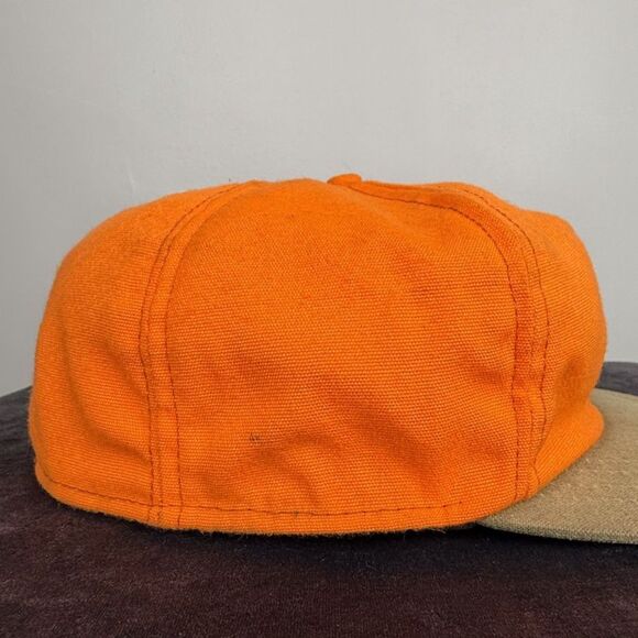 Vintage Filson Ear Flap Hat, Blaze Orange Hunting Cap Size XXL, USA Made - Picture 9 of 11